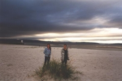 Jassin en Moelai op het strand